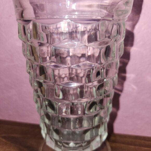 Vintage American Whitehall By Colony Cubist 6” Footed Tea Glass Flare Rim Clear - Picture 7 of 8